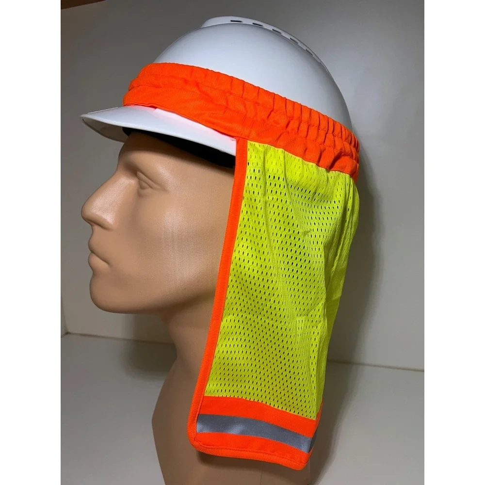 Hard Hat Safety Neck Shade Helmet Sun Shield Hi Viz Reflective Free Gaiter Mask